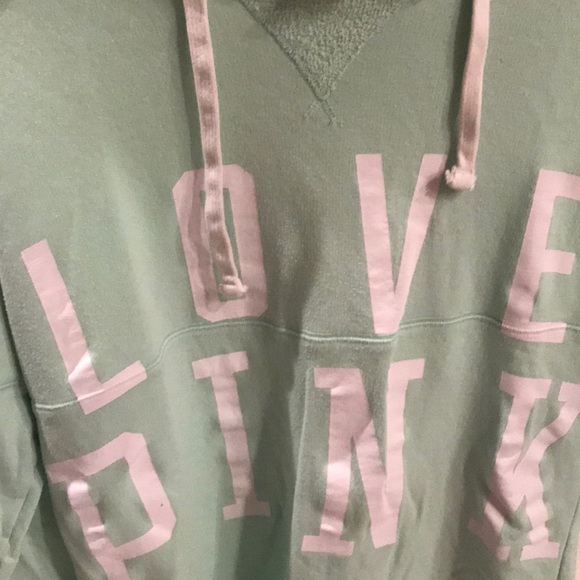 PINK VS Sea Green Light Hoodie - Picture 6 of 7